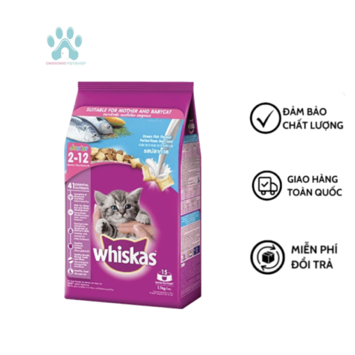 THỨC ĂN KHÔ WHISKAS® JUNIOR VỊ CÁ BIỂN VÀ SỮA DÀNH CHO MÈO CON