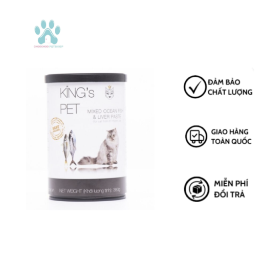 Pate hỗn hợp cá King's Pet lon 380g thức ăn cho chó mèo